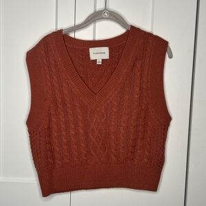 Pink Rose Knit Crop Vest